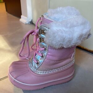 London Fog Pink and Silver Kids Boots